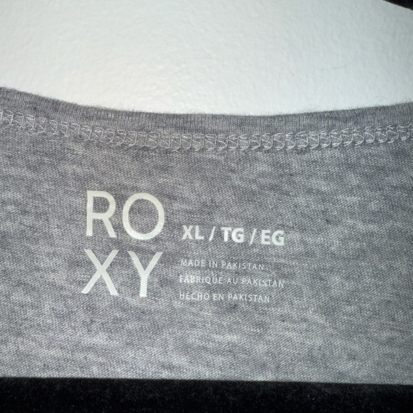 Roxy Heather Gray Short Sleeve Tee Size XL 100% Cotton NWT - Picture 2 of 6